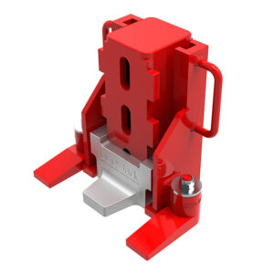 ECO-Jack® EJ150-3XR: red/silver industrial lifting jack with handles, wide base, and central lift mechanism.