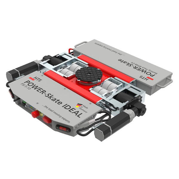 Rectangular POWER-Skate® PSI 5-10 transport device with wheels, handles, and visible control buttons.