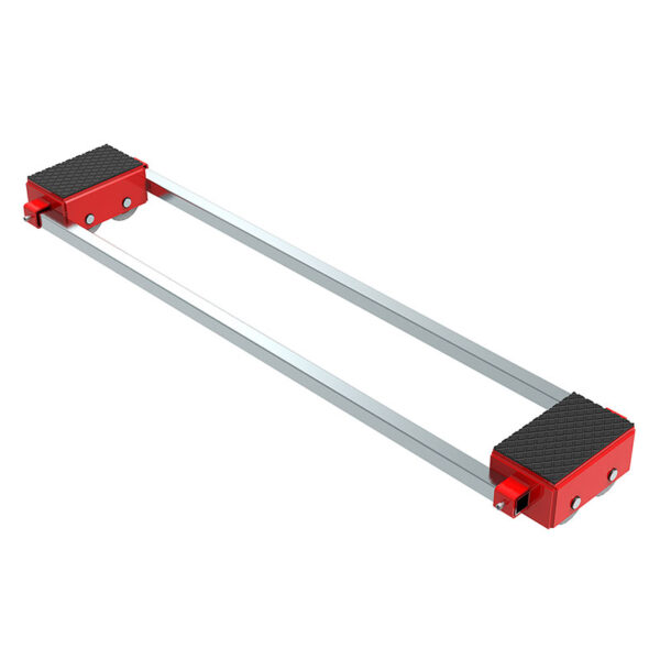 The POWER-Skate® PSX 12-24 is a red and silver adjustable metal bar with rubberized pads, likely for roof racks.