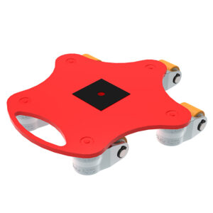 ROTO mini w/Polyurethane RM11: Red, star-shaped skate with 4 swivel rollers and a central black square marking.