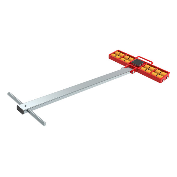 ECO-Skate® MINI 50LS: Metal tool with T-grip and red polyurethane wheeled roller head.