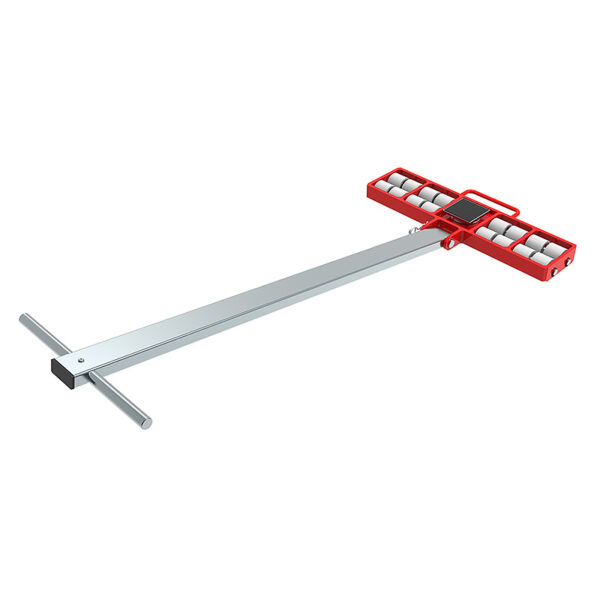 The ECO-Skate® MINI MN50LS (Nylon Wheels) is a metal machinery skate with a red pad and long silver handle.