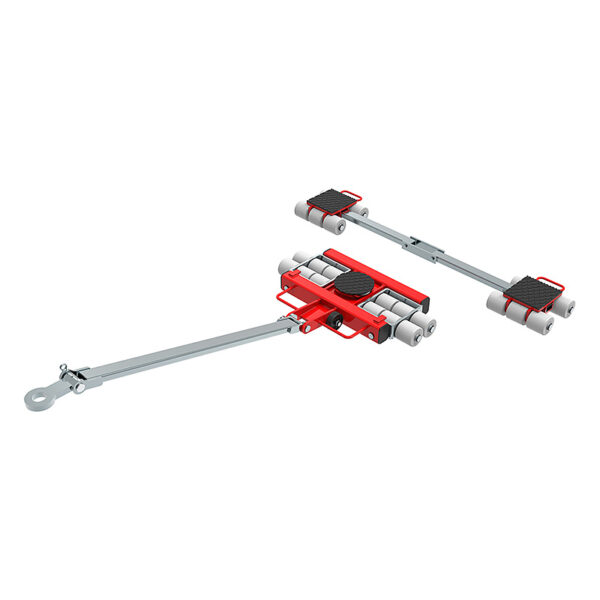 ECO-Skate® IDEAL iN120LS set with red frames, white rollers, and a long metal handle on a white background.