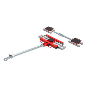 ECO-Skate® IDEAL iN160LS: red/silver heavy-duty skate with rollers, adjustable bar, and towing handle for heavy loads.