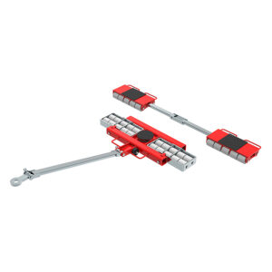 The ECO-Skate® IDEAL iN200LS is red/silver with two adjustable rollers and a towing handle for heavy load transport.
