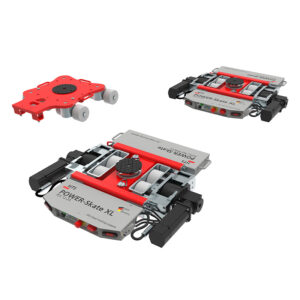 Three POWER-Skate® PSX 12-24 DUO industrial motorized skates with red and silver parts are shown on a white background.